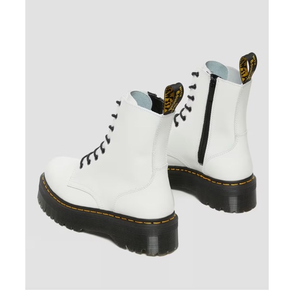 Dr. Martens White Jadon Smooth Leather Platform Boots - Picture 6 of 15